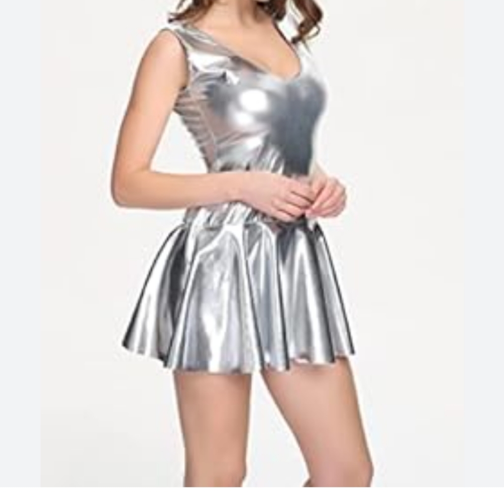 Women's Silver Metallic Dress